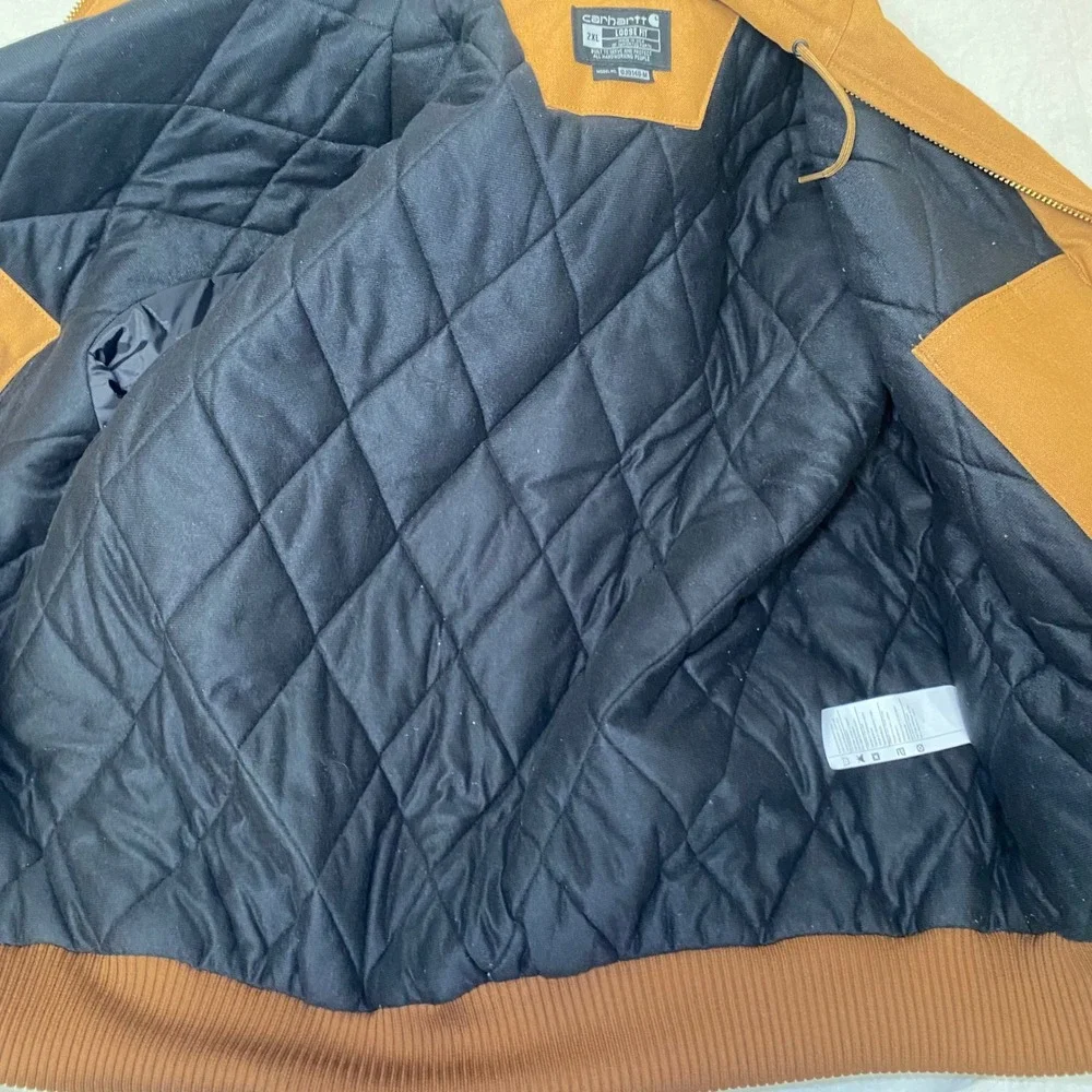 Carhartt OJ0140-M Loose Fit Active Jacket 2XL Brown Duck Quilt Lined USA Work